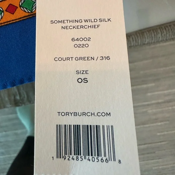 Tory Burch - Something Wild Silk Neckerchief courtesy of Green New With Tags - Picture 8 of 12